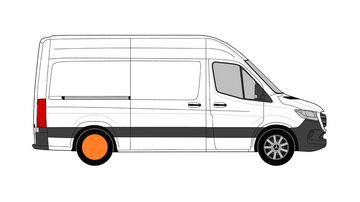 Sprinter L2 стандартний (задній привід, колісна база 3665 мм, довжина вантажного відсіку 3272мм), одинарні колеса