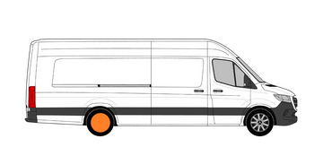 Sprinter L4 наддовгий (задній привід, колісна база 4325 мм, довжина вантажного відсіку 4707мм), одинарні колеса