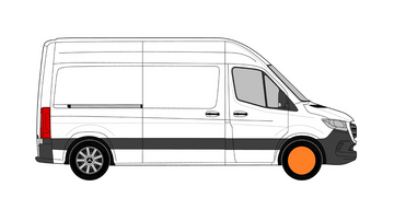 Sprinter L2 стандартний (передній привід, колісна база 3924 мм, довжина вантажного відсіку 3272мм), одинарні колеса