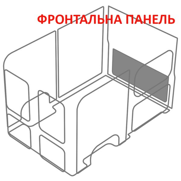 Фронтальна панель вантажного відсіку фургона Transporter L2 (колісна база 3400мм, довжина вантажного відсіку 2943мм)