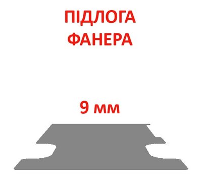 Підлогове покриття Caddy L1 (колісна база 2681мм, довжина вантажного відсіку 1781мм), товщина 9мм