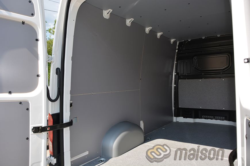 Фанерна обшивка стін фургона Crafter L3H2/H3 (MR, передній привід, середня колісна база 3640мм, довжина вантажного відсіку 3450мм), ЛАМІНОВАНА, товщина 5 мм