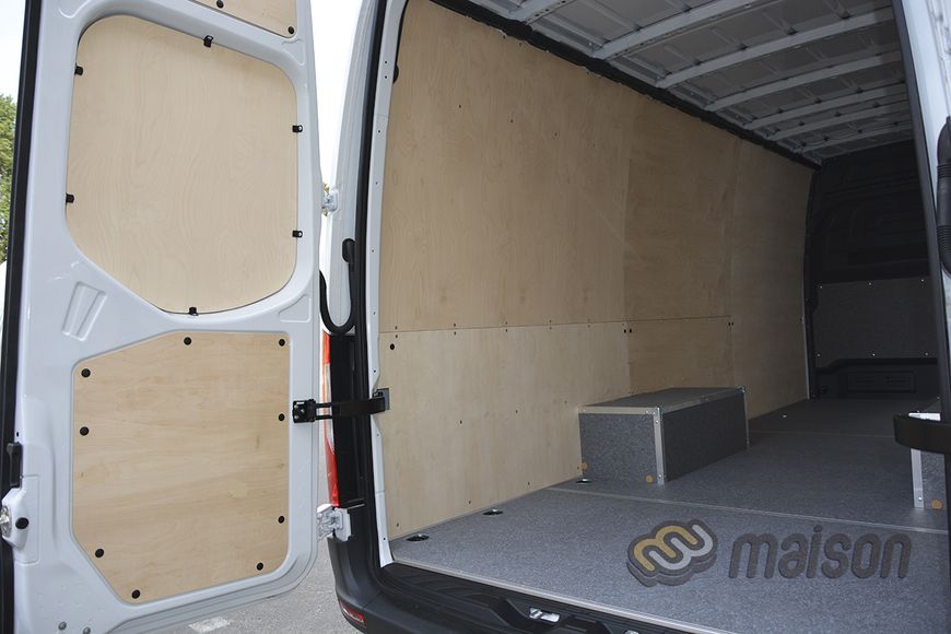 Wheel arch protection "rectangle" with aluminium frame Sprinter new L4 extra long RWD, twin wheels (2 pcs, plywood)