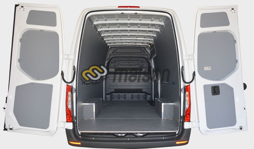 Wheel arch protection "rectangle" with aluminium frame Sprinter new L3 RWD, single wheel (2 pcs, plywood)