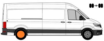 Crafter new L4 (LR, задній| 4 х 4 повний привід, довга колісна база 4490мм, довжина вантажного відсіку 4300мм), спарені колеса