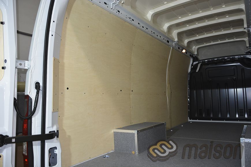 Фанерна обшивка стін фургона Movano L4H2 (задній привід, колісна база 4332мм, довжина вантажного відсіку 4383мм), спарені колеса, БЕЗ ПОКРИТТЯ, товщина 5 мм