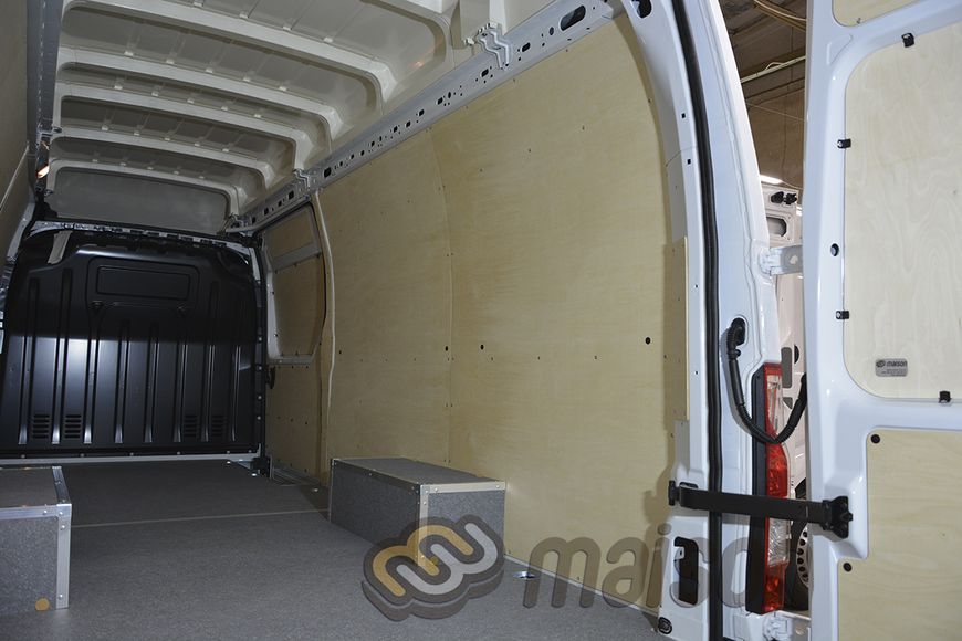 Фанерна обшивка стін фургона Movano L4H2 (задній привід, колісна база 4332мм, довжина вантажного відсіку 4383мм), спарені колеса, БЕЗ ПОКРИТТЯ, товщина 5 мм