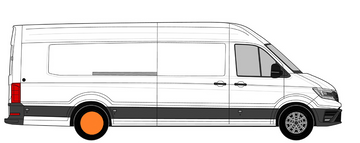 Crafter new L5 (LR UH, задній| 4 х 4 повний привід, довга колісна база зі звисом 4490мм, довжина вантажного відсіку 4855мм), одинарні колеса