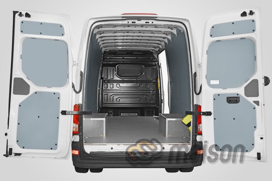 Wheel arch protection "rectangle" with aluminium frame Crafter L4H3 LR, RWD 4x4, twin wheels (2 pcs, plywood)