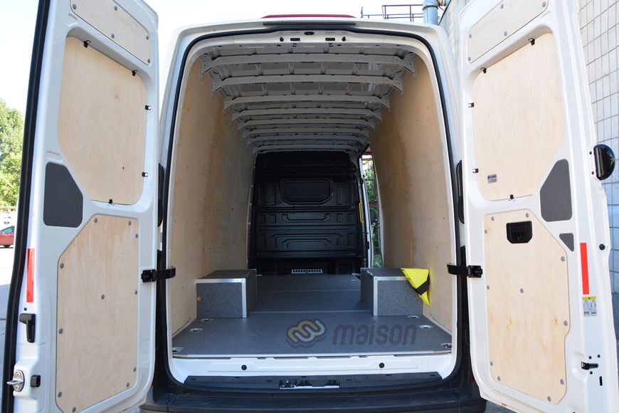 Фанерна обшивка стін фургона Crafter L5H3 (LR UH, передній привід, довга колісна база зі звисом 4490мм, довжина вантажного відсіку 4855мм) БЕЗ ПОКРИТТЯ, товщина 5 мм, висота H3