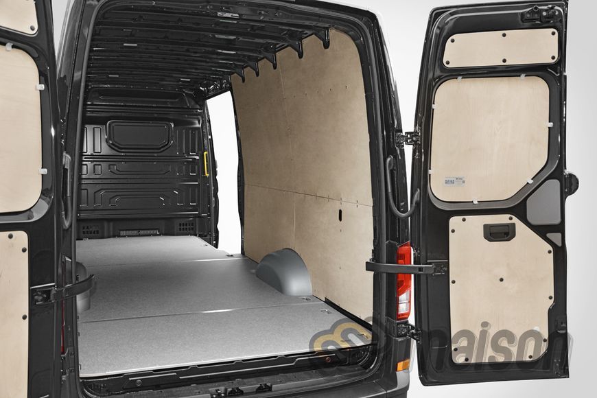 Non-laminated plywood wall paneling Crafter L5H3 (LR, RWD 4x4, wheelbase 4490mm, load length 4855mm), single wheel, thickness 5mm